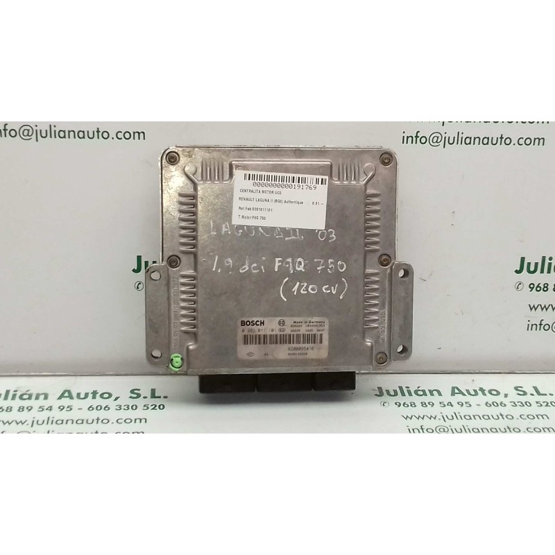 Recambio de centralita motor uce para renault laguna ii (bg0) authentique referencia OEM IAM 0281011101 8200095416 BOSCH