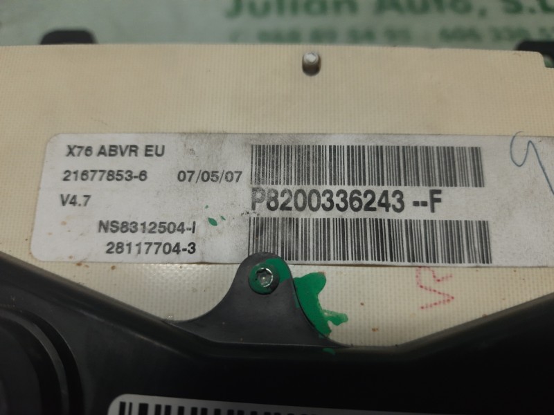 Recambio de cuadro instrumentos para renault kangoo (f/kc0) alize referencia OEM IAM P8200336243F 8200336243F 