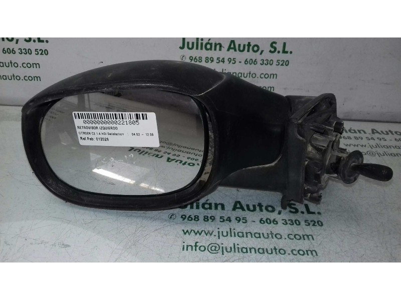 Recambio de retrovisor izquierdo para citroen c3 1.4 hdi satisfaction referencia OEM IAM 012026  MANUAL