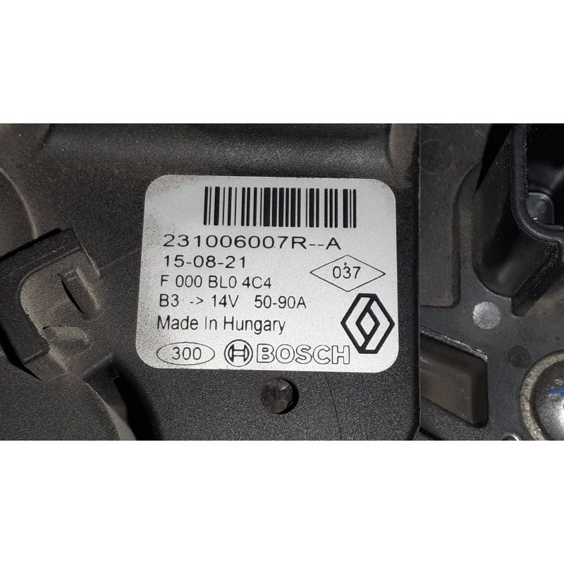 Recambio de alternador para smart fortwo coupe basis (52kw) (453.342) referencia OEM IAM 231006007R BOSCH 90A