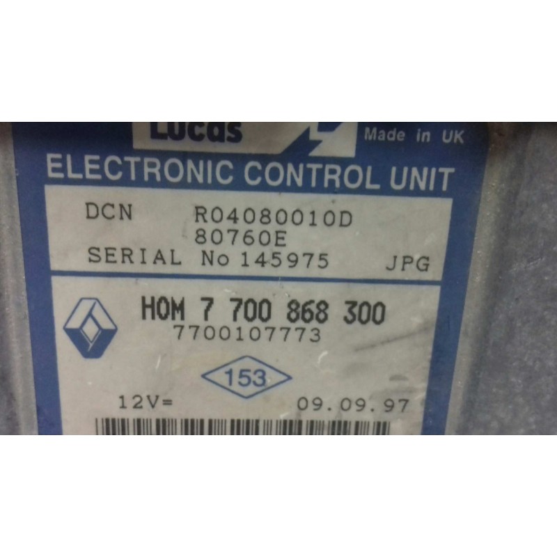 Recambio de centralita motor uce para renault kangoo (f/kc0) authentique referencia OEM IAM R04080010D 7700868300 7700107773