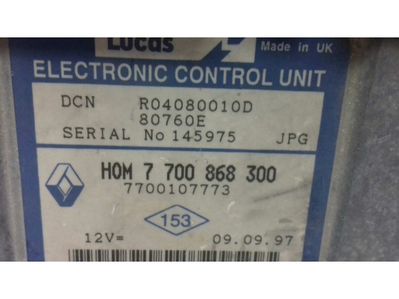 Recambio de centralita motor uce para renault kangoo (f/kc0) authentique referencia OEM IAM R04080010D 7700868300 7700107773