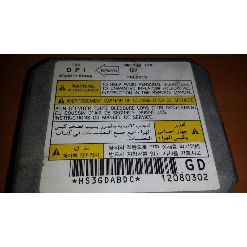 Recambio de centralita airbag para daewoo kalos 1.2 se referencia OEM IAM 96106170 7088816 