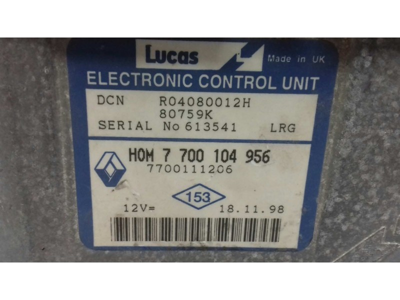 Recambio de centralita motor uce para renault kangoo (f/kc0) rte referencia OEM IAM R04080012H 7700104956 7700111206 Recambio de centralita motor uce para renault kangoo (f/kc0) rte referencia OEM IAM R04080012H 7700104956 7700111206