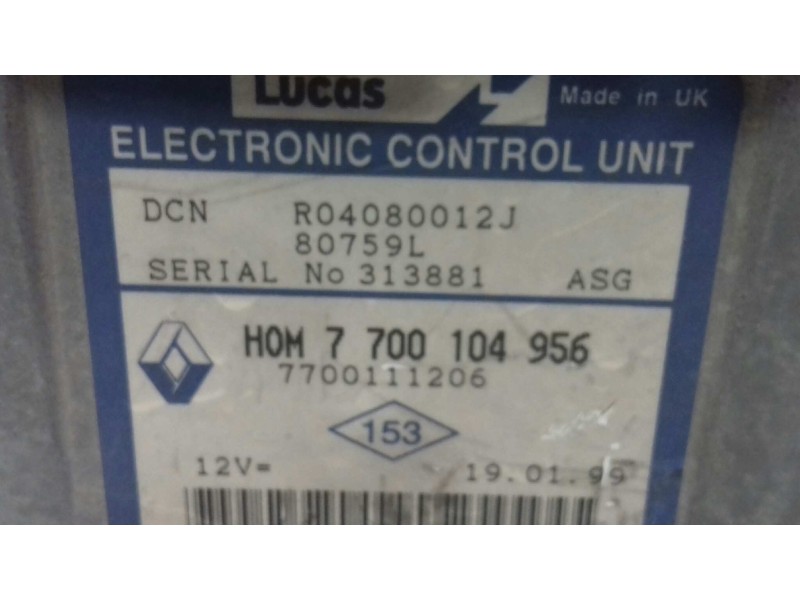 Recambio de centralita motor uce para renault kangoo (f/kc0) alize referencia OEM IAM R04080012J 7700104956 7700111206 Recambio de centralita motor uce para renault kangoo (f/kc0) alize referencia OEM IAM R04080012J 7700104956 7700111206