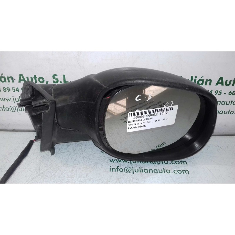 Recambio de retrovisor derecho para citroen c3 1.4 hdi cool referencia OEM IAM 024442  ELECTRICO