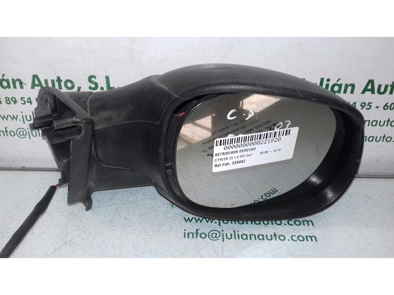 Recambio de retrovisor derecho para citroen c3 1.4 hdi cool referencia OEM IAM 024442  ELECTRICO