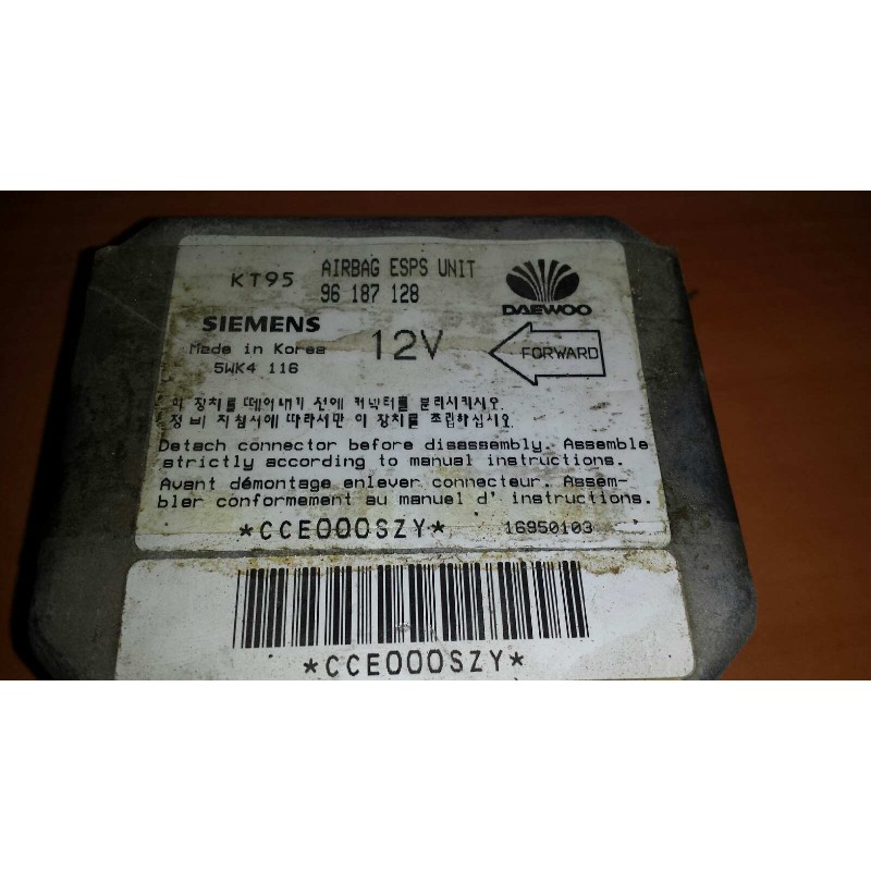 Recambio de centralita airbag para daewoo nexia acro referencia OEM IAM 96187128  