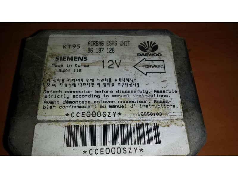 Recambio de centralita airbag para daewoo nexia acro referencia OEM IAM 96187128   Recambio de centralita airbag para daewoo nexia acro referencia OEM IAM 96187128