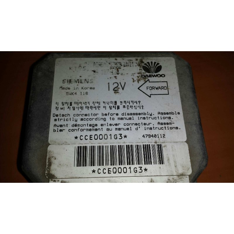 Recambio de centralita airbag para daewoo nexia acro referencia OEM IAM 5WK4116  