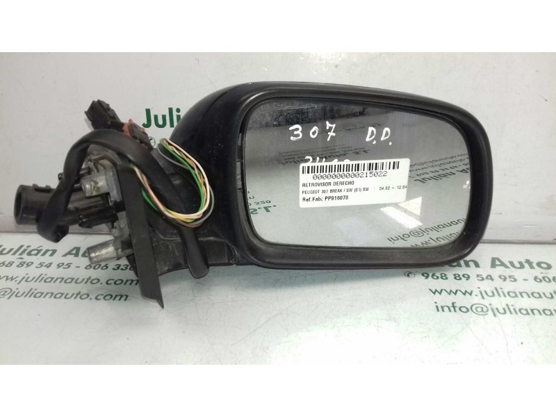 Recambio de retrovisor derecho para peugeot 307 break / sw (s1) sw referencia OEM IAM PP916070  ELECTRICO
