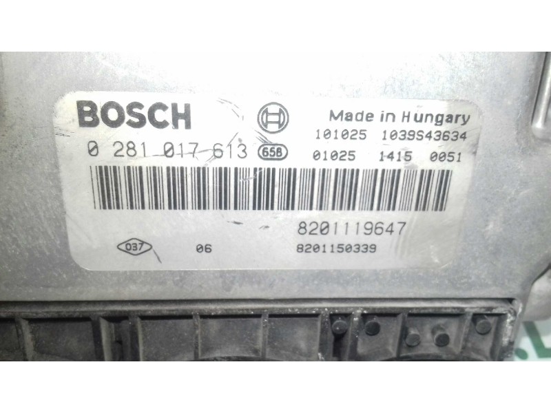 Recambio de centralita motor uce para renault laguna iii authentique referencia OEM IAM 0281017613 8201119647 8201150399