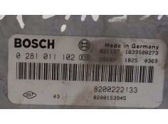 Recambio de centralita motor uce para renault scenic (ja..) 1.9 dci authentique referencia OEM IAM 0281011102 8200222133 8200153 2