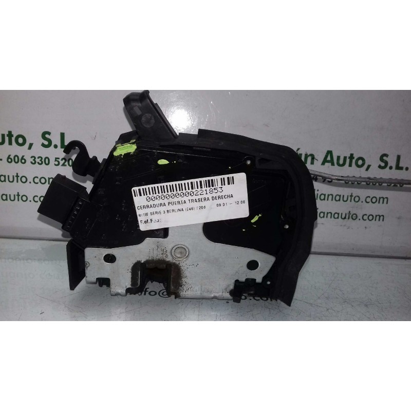 Recambio de cerradura puerta trasera derecha para bmw serie 3 berlina (e46) 320d referencia OEM IAM   4 + 3 PINES