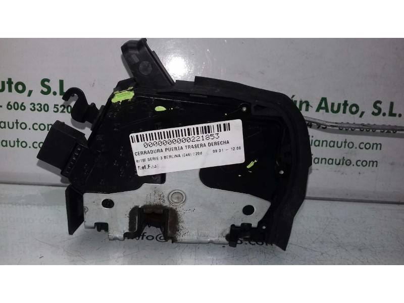 Recambio de cerradura puerta trasera derecha para bmw serie 3 berlina (e46) 320d referencia OEM IAM   4 + 3 PINES