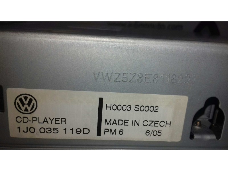 Recambio de sistema audio / radio cd para volkswagen passat variant (3b6) básico referencia OEM IAM 1J0035119D  