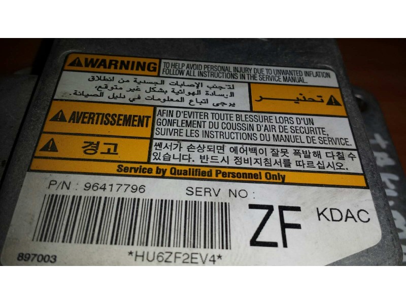 Recambio de centralita airbag para chevrolet tacuma sx referencia OEM IAM 96417796  