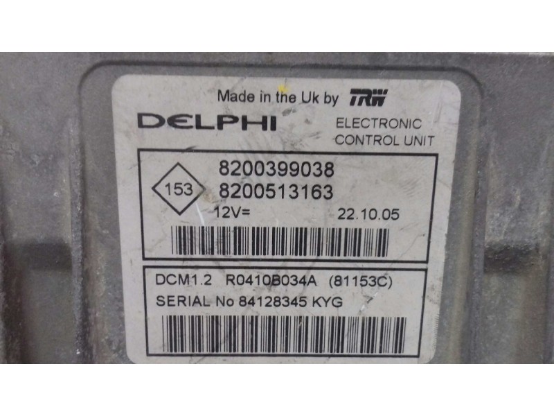Recambio de centralita motor uce para renault clio iii confort expression referencia OEM IAM 8200399038 8200513163 DELPHI
