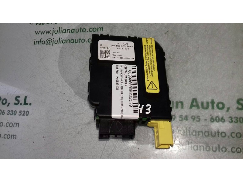 Recambio de centralita luces para volkswagen golf v berlina (1k1) highline referencia OEM IAM 1K0953549B 05113520 