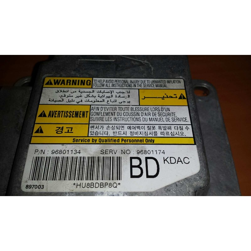 Recambio de centralita airbag para chevrolet matiz s referencia OEM IAM 96801134  