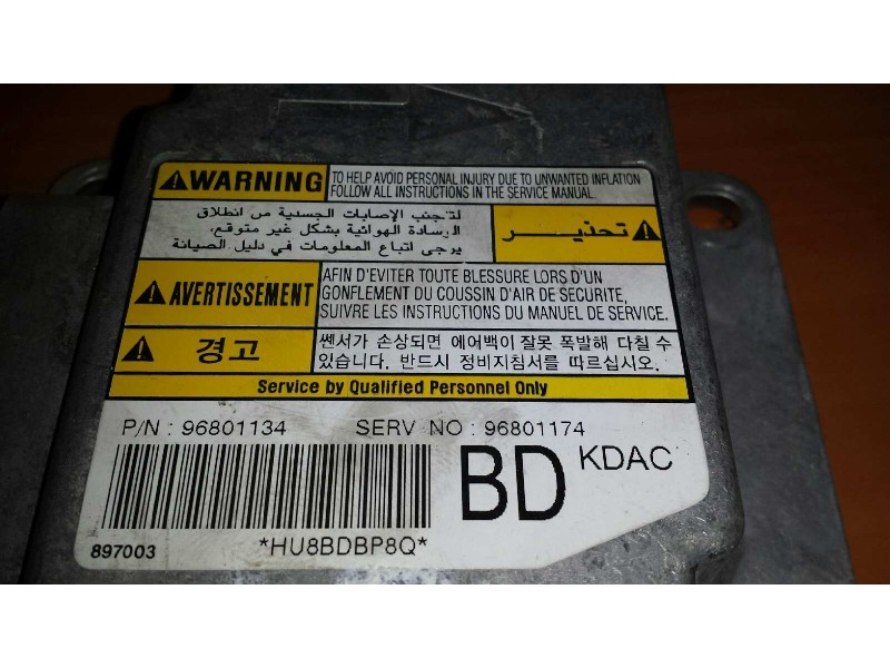 Recambio de centralita airbag para chevrolet matiz s referencia OEM IAM 96801134  