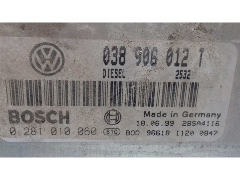 Recambio de centralita motor uce para seat toledo (1m2) select referencia OEM IAM 038906012T 0281010060 KIT BOSCH