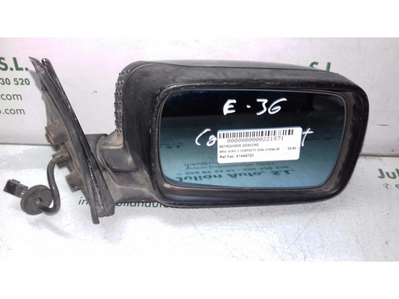 Recambio de retrovisor derecho para bmw serie 3 compacto (e36) 318tds se referencia OEM IAM 81444720  ELECTRICO
