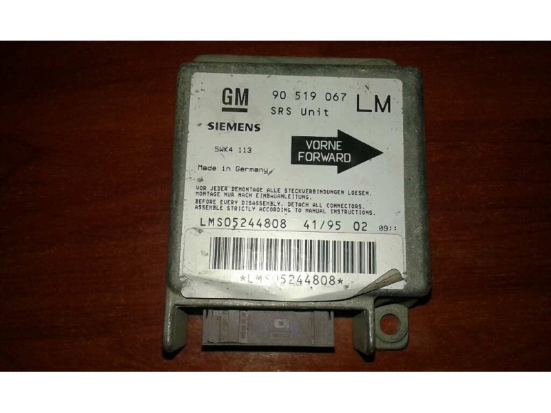 Recambio de centralita airbag para opel astra f berlina california referencia OEM IAM 90519067 5WK4113 LMS05244808