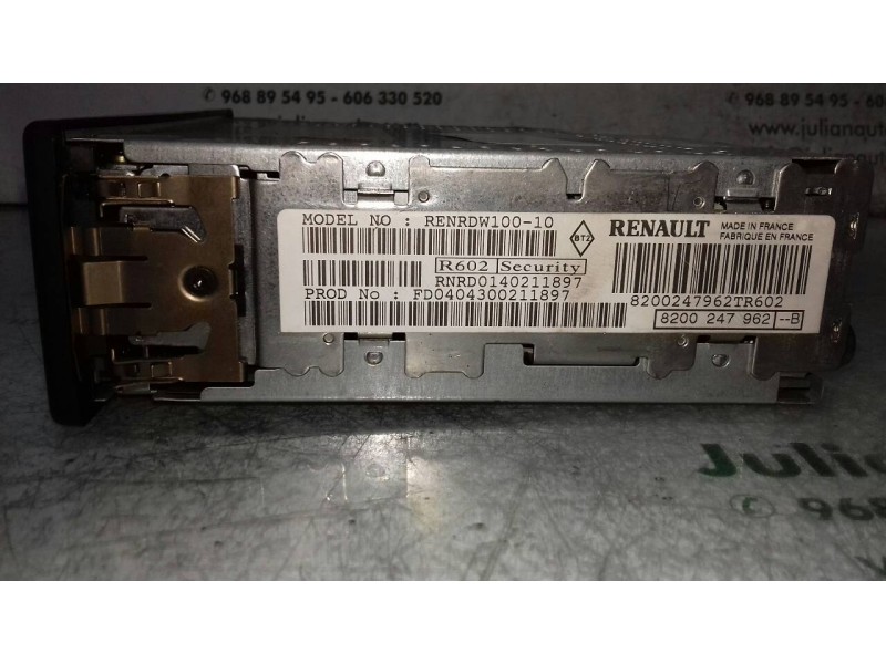 Recambio de sistema audio / radio cd para renault laguna ii (bg0) authentique referencia OEM IAM 8200247962 8200247962TR602 