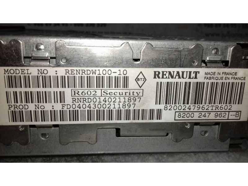 Recambio de sistema audio / radio cd para renault laguna ii (bg0) authentique referencia OEM IAM 8200247962 8200247962TR602 