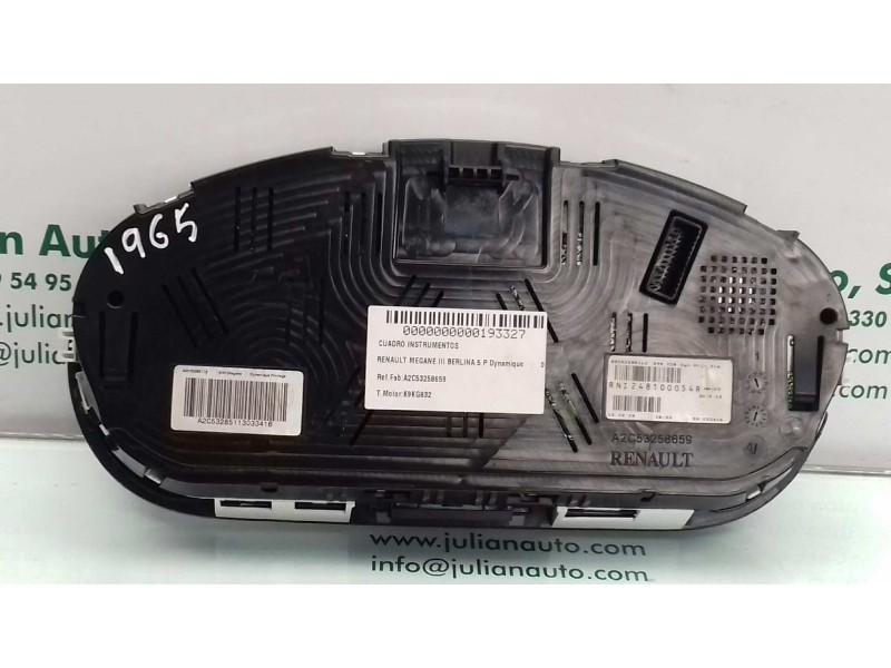 Recambio de cuadro instrumentos para renault megane iii berlina 5 p dynamique referencia OEM IAM A2C53258659 248100054R 