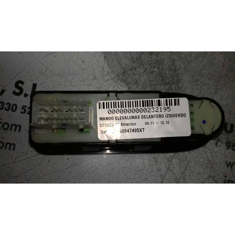 Recambio de mando elevalunas delantero izquierdo para citroen c3 attraction referencia OEM IAM 96647495XT 529076433 8+6 PINES
