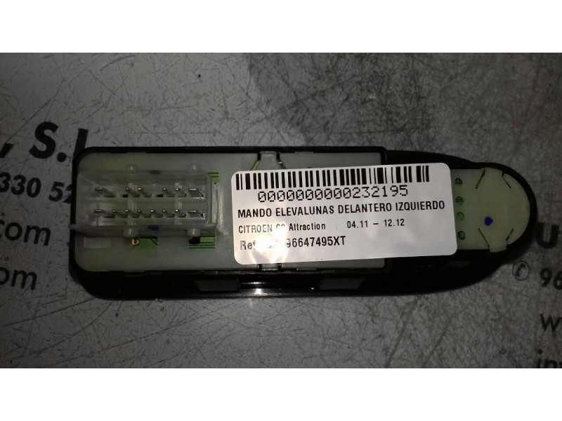 Recambio de mando elevalunas delantero izquierdo para citroen c3 attraction referencia OEM IAM 96647495XT 529076433 8+6 PINES