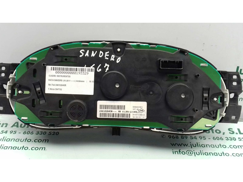Recambio de cuadro instrumentos para dacia sandero ambiance referencia OEM IAM 248102645R  