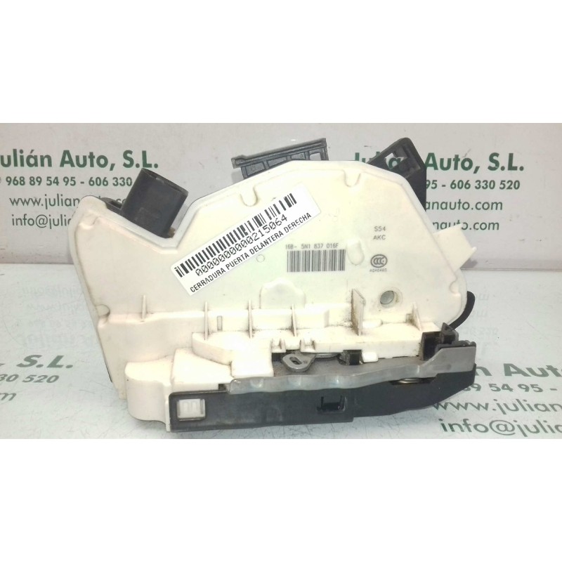 Recambio de cerradura puerta delantera derecha para seat ibiza (6p1) reference referencia OEM IAM 5N1837016F 3+3 PINES NEGRO