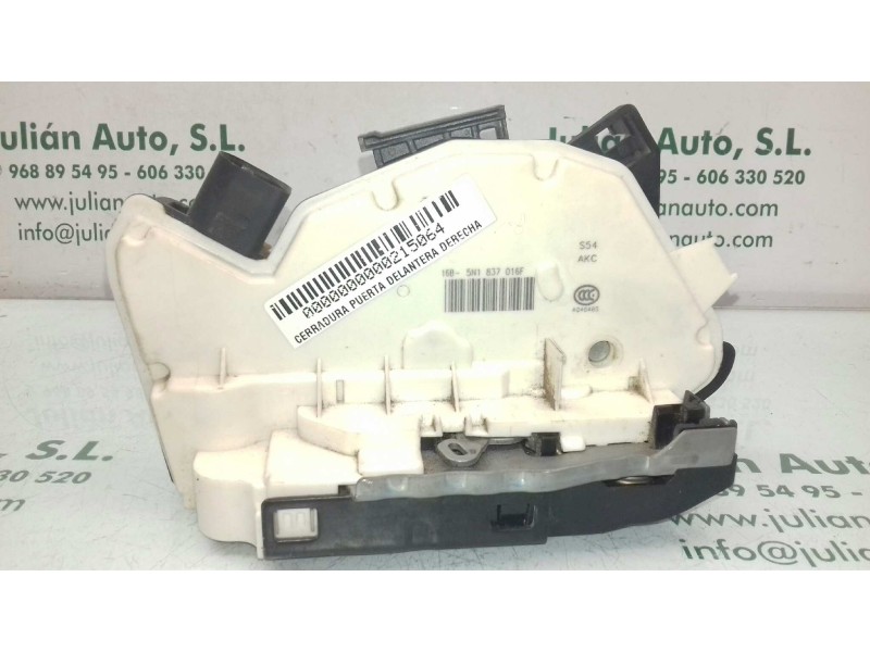 Recambio de cerradura puerta delantera derecha para seat ibiza (6p1) reference referencia OEM IAM 5N1837016F 3+3 PINES NEGRO