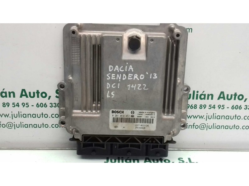 Recambio de centralita motor uce para dacia sandero stepway referencia OEM IAM 0281019457 237102213R KIT - BOSCH