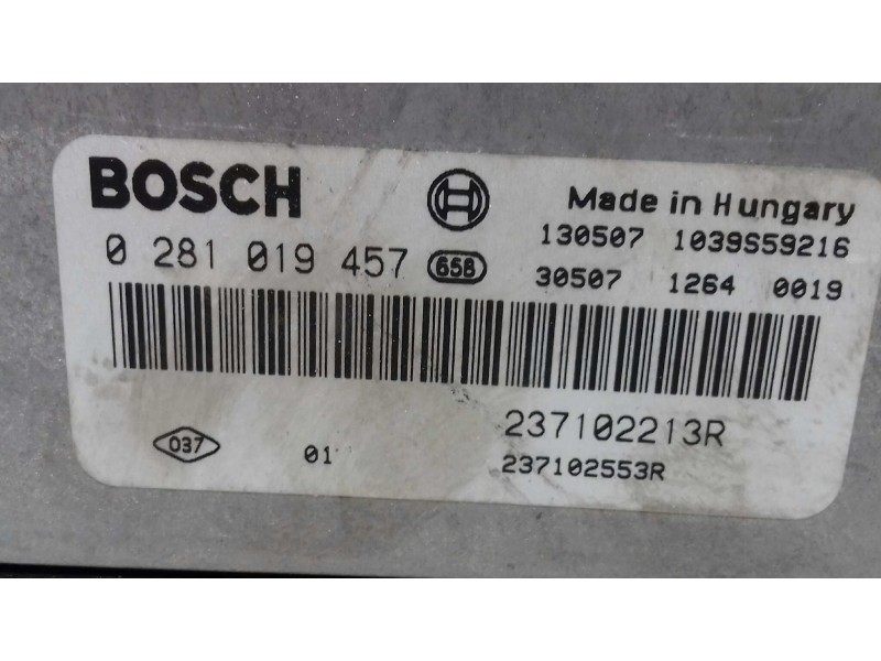 Recambio de centralita motor uce para dacia sandero stepway referencia OEM IAM 0281019457 237102213R KIT - BOSCH