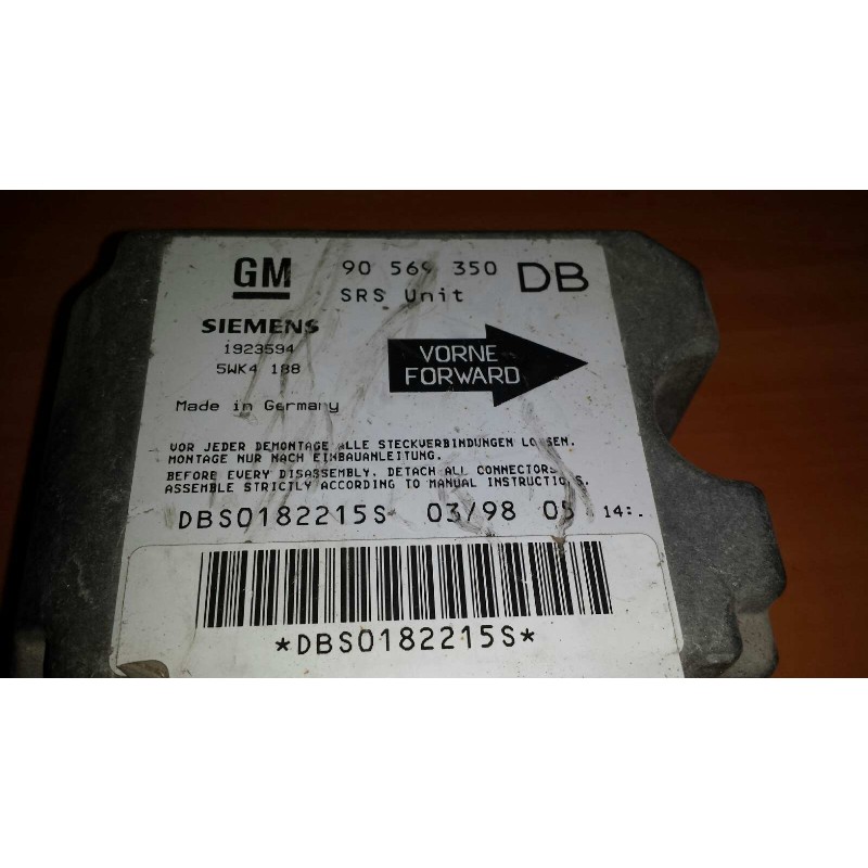 Recambio de centralita airbag para opel vectra b berlina básico (1999) referencia OEM IAM 90569350 5WK4188 