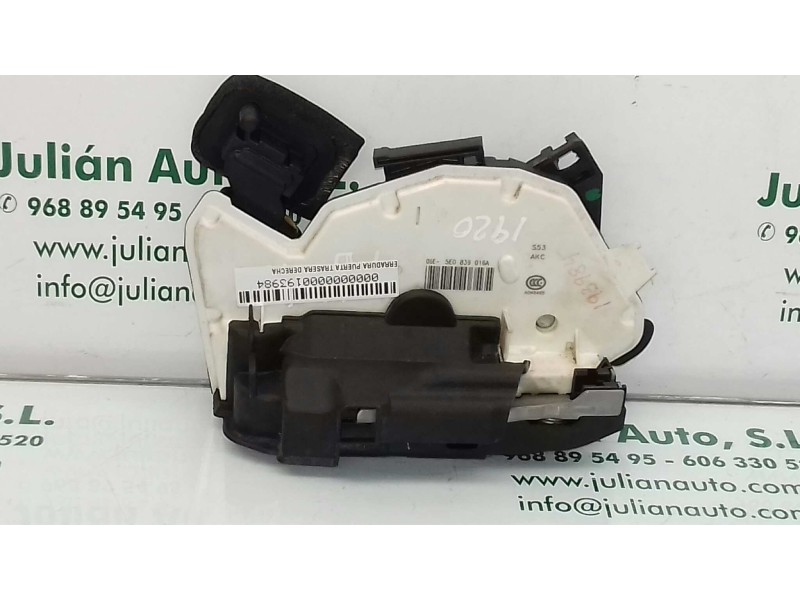 Recambio de cerradura puerta trasera derecha para skoda octavia lim. (5e3) ambition referencia OEM IAM 5E0839016A 7 PINES NEGRO