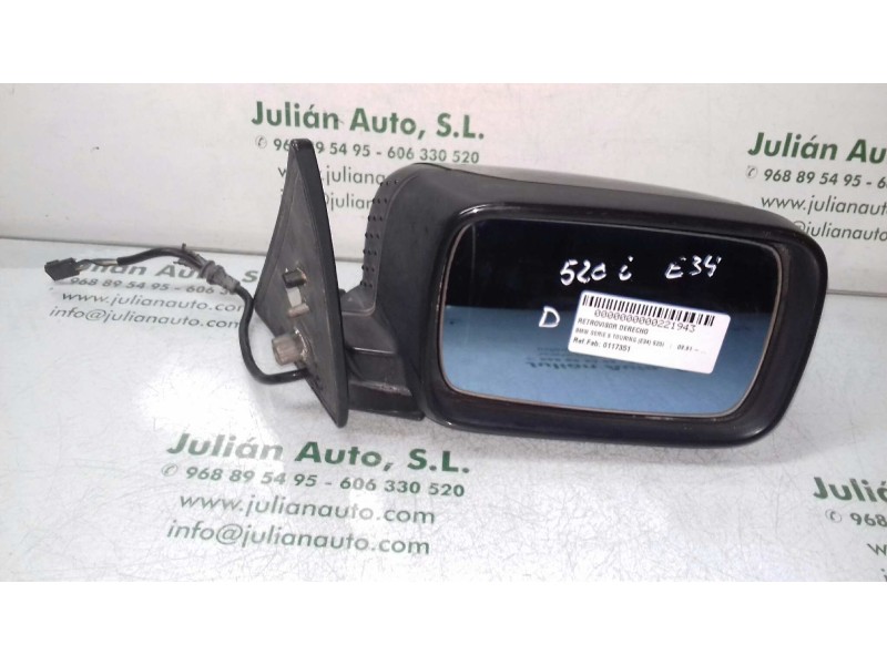 Recambio de retrovisor derecho para bmw serie 5 touring (e34) 520i referencia OEM IAM 0117351  ELECTRICO