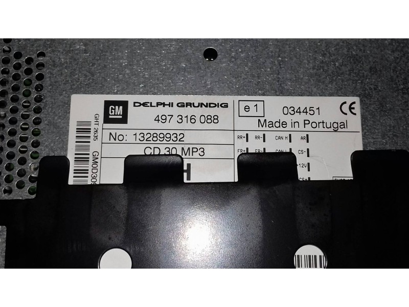 Recambio de sistema audio / radio cd para opel astra h ber. cosmo referencia OEM IAM 13289932 497316088 DELPHI