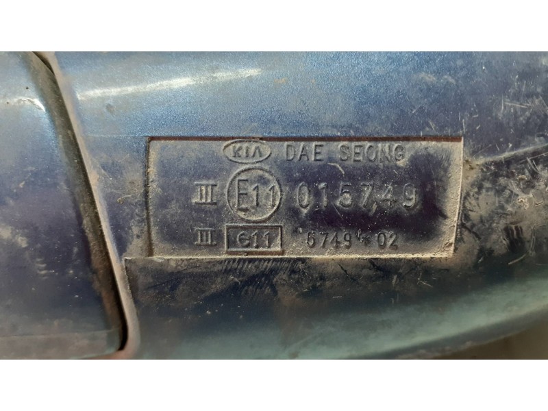 Recambio de retrovisor derecho para kia rio ipanema berlina referencia OEM IAM 015749 E11015749 ELECTRICO Recambio de retrovisor derecho para kia rio ipanema berlina referencia OEM IAM 015749 E11015749 ELECTRICO