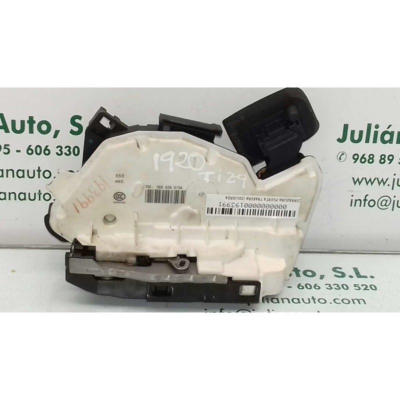 Recambio de cerradura puerta trasera izquierda para skoda octavia lim. (5e3) ambition referencia OEM IAM 5E0839015A 7 PINES NEGR