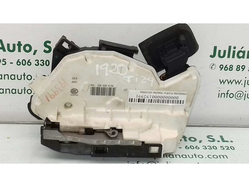 Recambio de cerradura puerta trasera izquierda para skoda octavia lim. (5e3) ambition referencia OEM IAM 5E0839015A 7 PINES NEGR