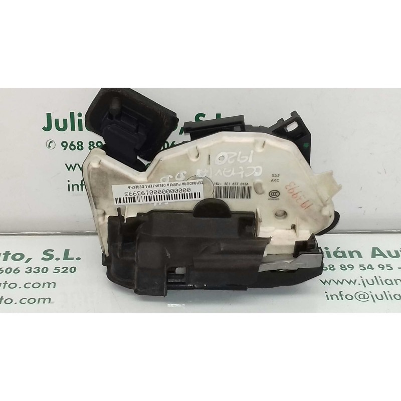 Recambio de cerradura puerta delantera derecha para skoda octavia lim. (5e3) ambition referencia OEM IAM 5E1837016A 7 PINES NEGR