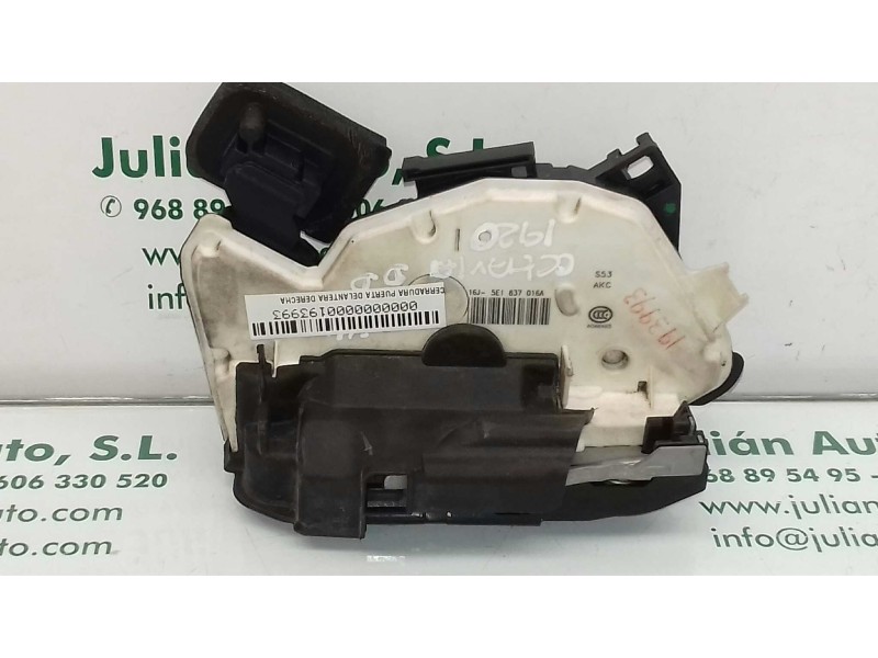 Recambio de cerradura puerta delantera derecha para skoda octavia lim. (5e3) ambition referencia OEM IAM 5E1837016A 7 PINES NEGR