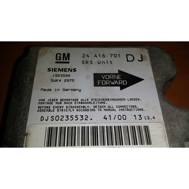 Recambio de centralita airbag para opel vectra b berlina básico referencia OEM IAM 24416701 5WK42975 