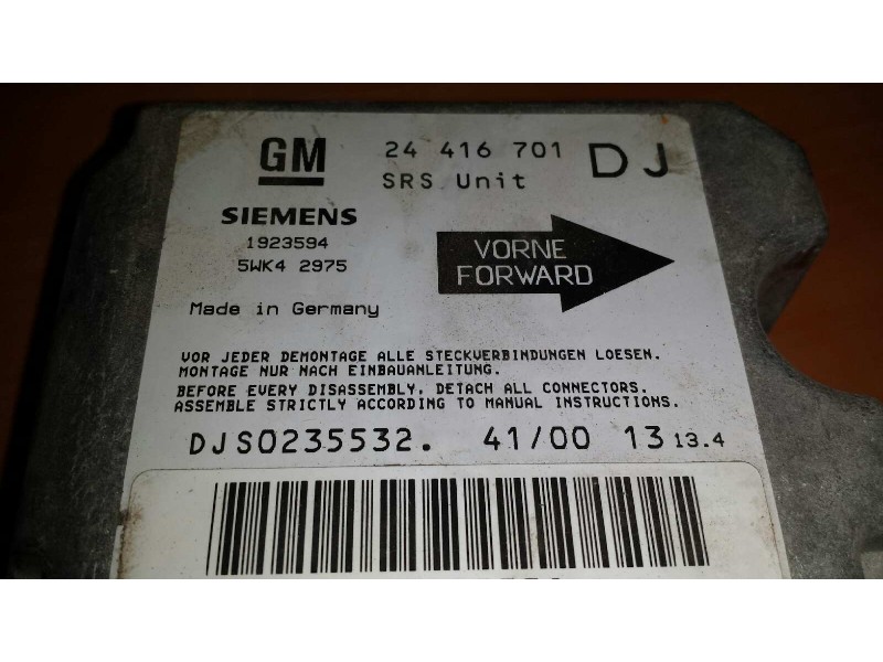 Recambio de centralita airbag para opel vectra b berlina básico referencia OEM IAM 24416701 5WK42975 