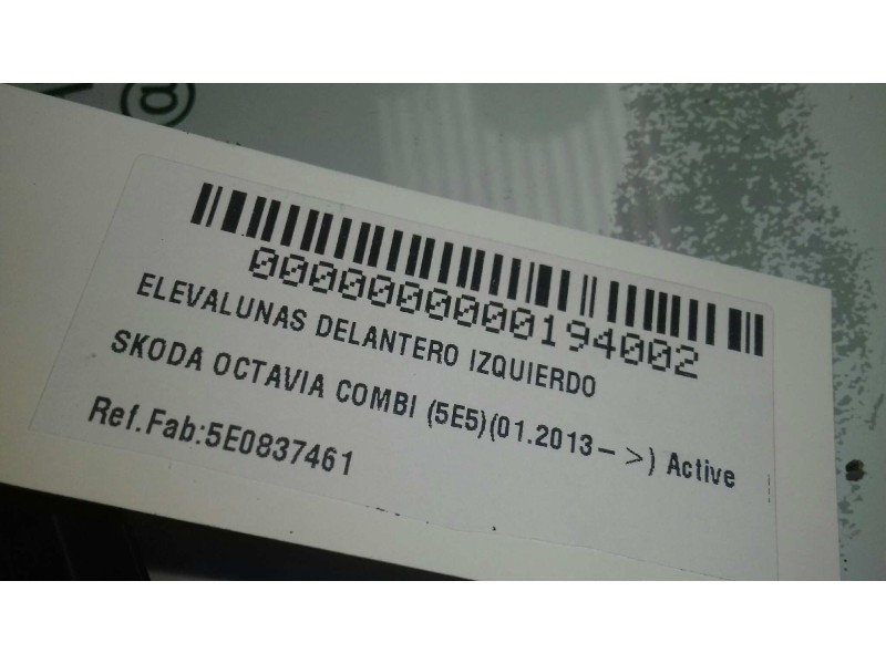 Recambio de elevalunas delantero izquierdo para skoda octavia lim. (5e3) ambition referencia OEM IAM 5E0837461  ELECTRICO